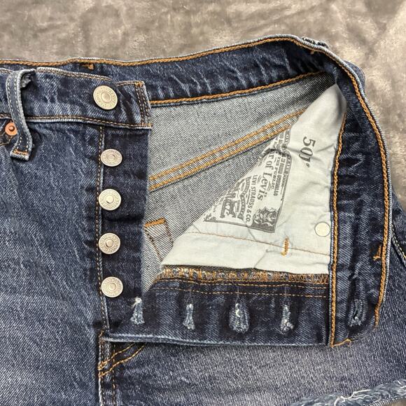 VTG Levis 501 Jean Shorts Women’s Sz.27 Blue Button Fly Cut Off Daisy Duke - Picture 2 of 9